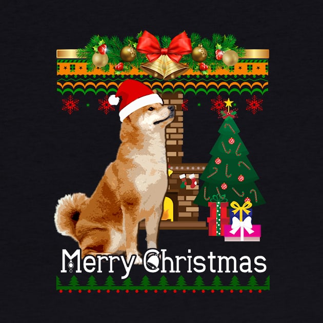 Ugly Christmas Sweater SHIBA INU by LaurieAndrew